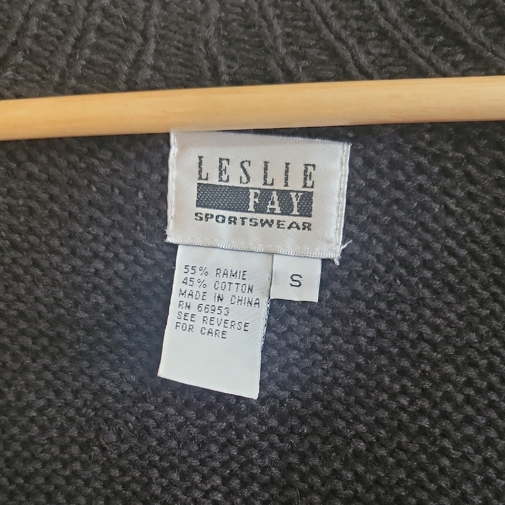 Leslie Fay Black and Red Cardigan Sweater - Picture 2 of 3